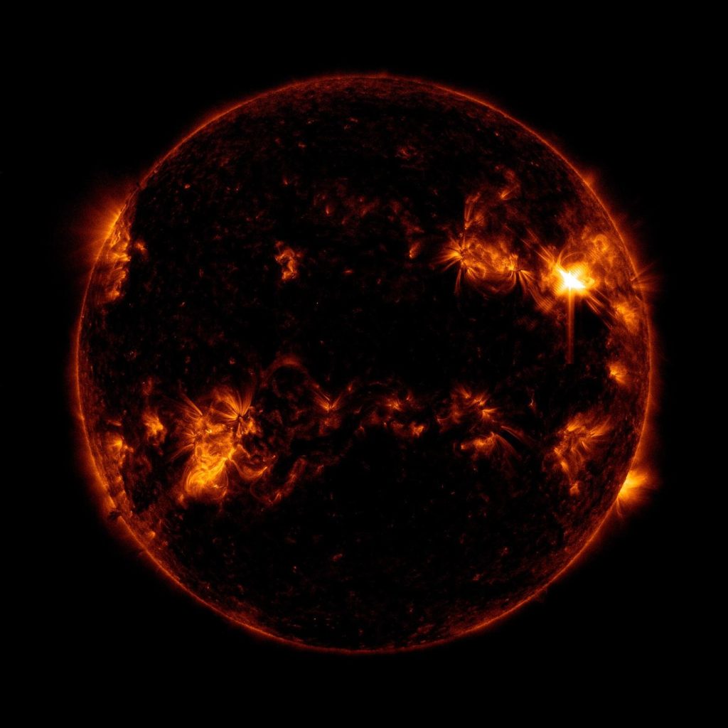 solar flare erupting from the Sun surface